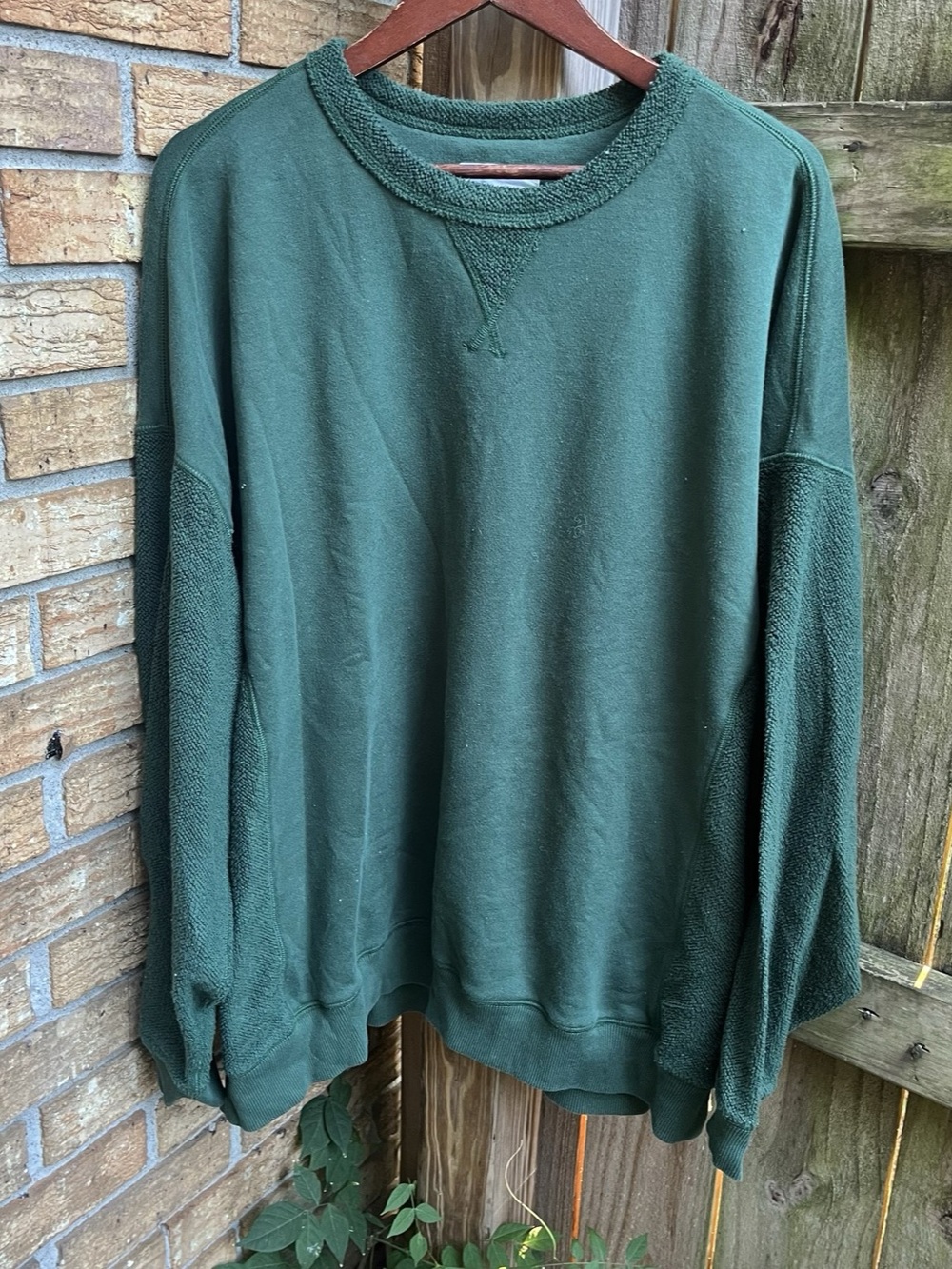 Aerie Oversized Crewneck Sweatshirt Dark Green